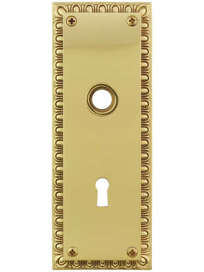 Ovolo Forged-Brass Back Plate with Keyhole in Un-Lacquered Brass.